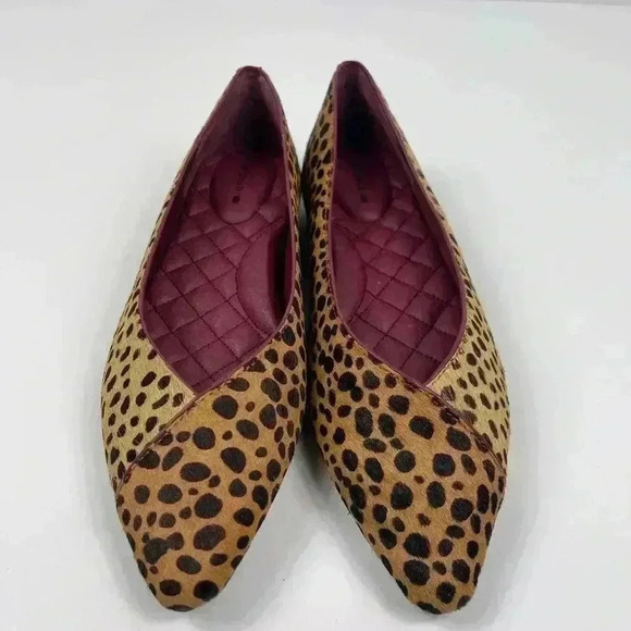 BIRDIES The Goldfinch Faux Animal Hair Cheetah Womens 6 Nonslip Sandal Pointed - Picture 4 of 14